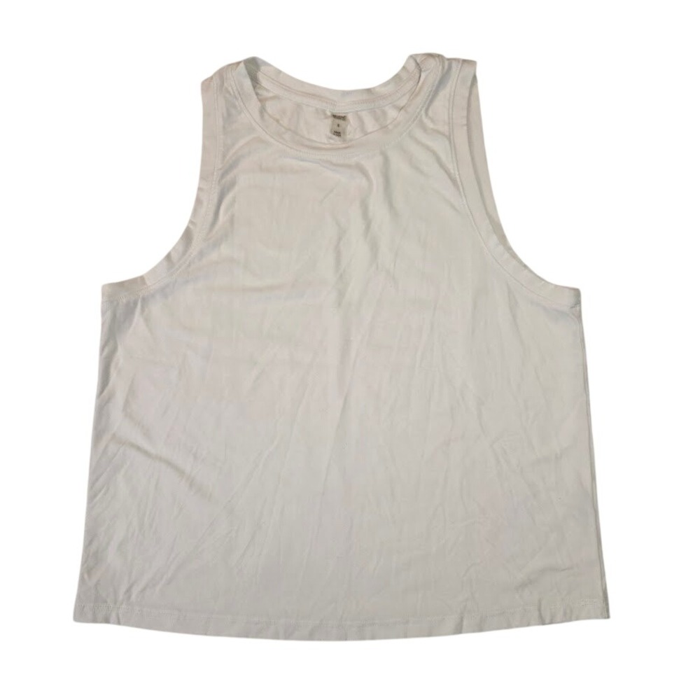 Beyond Yoga Small Balanced Muscle Tank Top White LWSD4352 Sleeveless Activewear